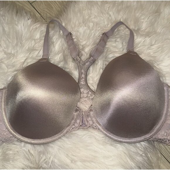 Maidenform 07112 One Fab Fit Extra Coverage Racerback Bra Front Close 38D Purple - Picture 3 of 6